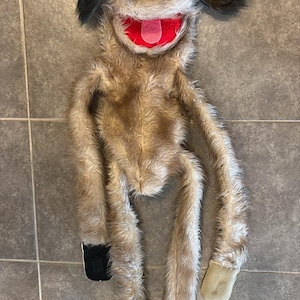 1980 Mugglies Hund Helkroppsdocka Brun Plyschfötter Fäst Valp 38 tum