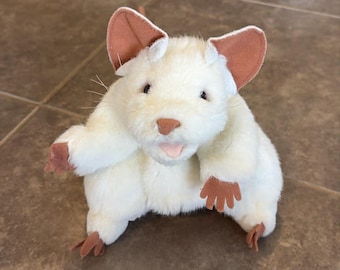 フォークマニス・パペッツ製 白いネズミのハンドパペット 7インチ