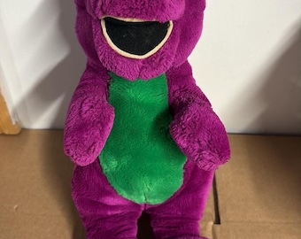 Vintage 1992 Barney The Dinosaur Plüschtier Offener Mund 13"
