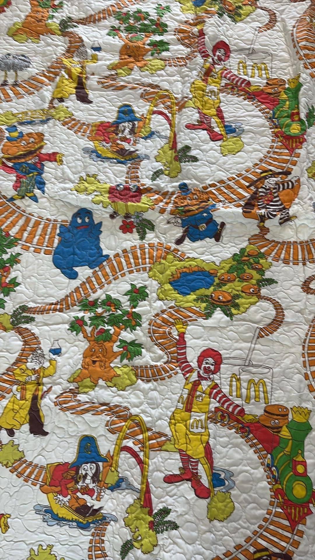 Vintage Mcdonalds Twin Quilt Comforter Blanket Grimace Hamburglar
