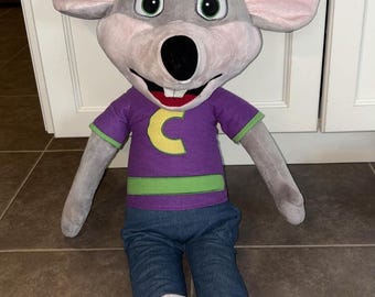 Vintage Large Chuck E Cheese Mouse Mascot Stuffed Plush 30" HUGE