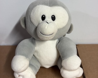 Ty Baby Pookie Grey White Monkey Plush Beanbag Lovey Stuffed