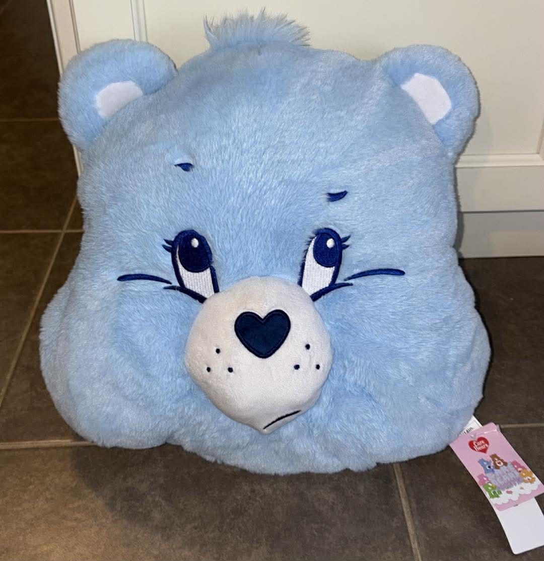 The Care Bears Blue Grumpy Bear Head Pillow Plush Toy 14 Inch - Etsy ...