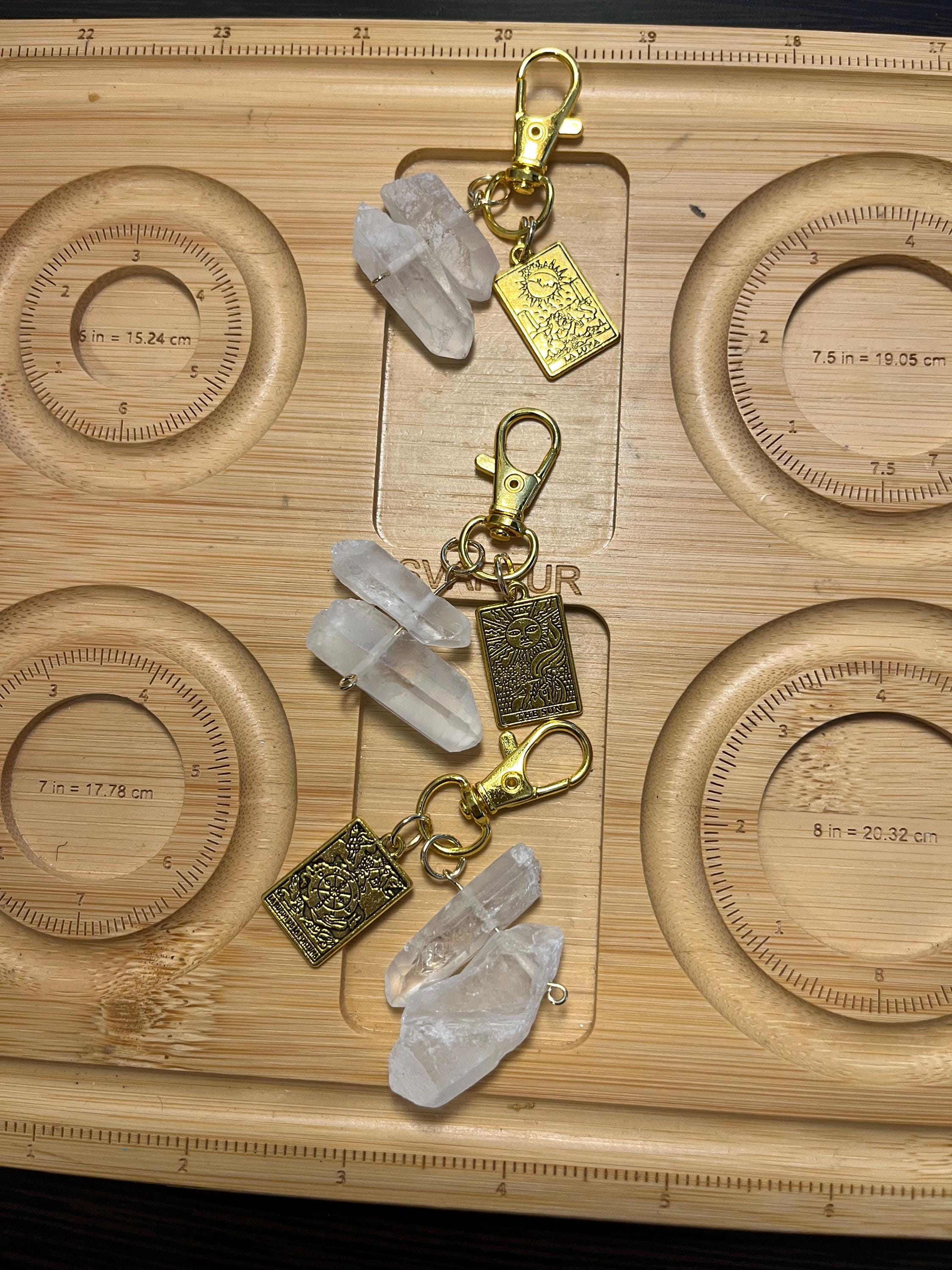 アクセサリー Yamada TaRo sama Small Gold Tarot Keychain - Real Quartz! - Etsy