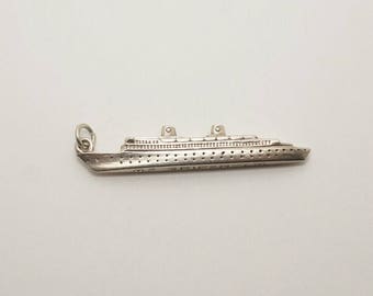 Rare Large Sterling MS Gripsholm Cruise Liner Charm