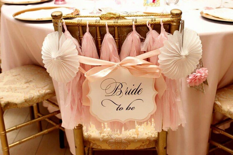 Bride To Be Chair Sign For Your Bridal Shower Decor Luxe Etsy