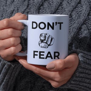 Don&#39;t Fear, Face It, Motivational Ceramic Mug, Inspirational Coffee Cup, Gift for Coworker, Positive Quote Coffee Mug, Fitness Encouragement