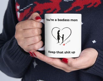 Badass Mom Geschenke, Muttertagskaffeetasse, lustiges Mom Geschenk, coole Mom Tasse, Geschenk für Frau, coole Mutter Geschenkidee, inspirierendes Geschenk für Mom