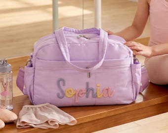 Personalized Duffle Bag : Signature Cheer & Dance Overnight Bag, Weekender Bag with Waterproof Pocket, Hand Stitched Gifts for Her