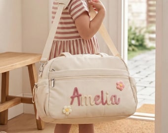 Personalized Duffle Bag : Signature Cheer & Dance Overnight Bag, Weekender Bag with Waterproof Pocket, Hand Stitched Gifts for Her