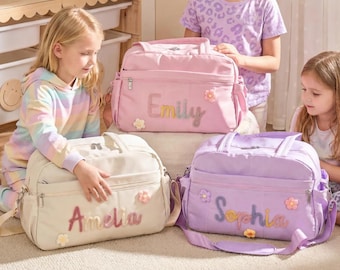 Personalized Duffle Bag : Signature Cheer & Dance Overnight Bag, Weekender Bag with Waterproof Pocket, Hand Stitched Gifts for Her