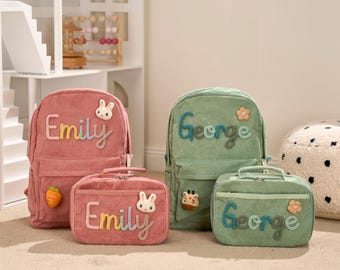 Personalized Kids Backpack & Lunchbox Set | Custom Name Embroidery | Perfect Gift for Girls and Boys Back to School