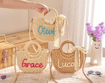 Custom Beach Bag, Custom Name Crossbody Purse, Personalized Summer Tote, Monogrammed Handbag, Bridesmaid Gift, Easter Basket for Kids