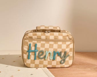 Personalized Corduroy Kids Lunch Bag | Custom Embroidered School Lunch Bags | Ideal for Back to School Gifts | Perfect for Boys and Girls