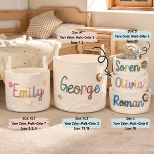 Personalized Storage Basket for Kids | Custom Name Embroidery | Toy & Book Organizer | Colorful and Fun Storage Solution | Perfect Baby Gift image 4