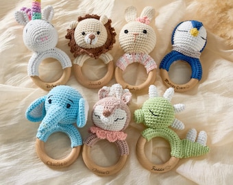 Personalized Baby Rattle with Name, Custom Engraved Baby Shower Gift, Newborn Gift, Baby Keepsake, Gift for Baby Boy/Girl