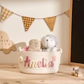 Personalized Storage Basket for Kids | Custom Name Embroidery | Toy & Book Organizer | Colorful and Fun Storage Solution | Perfect Baby Gift