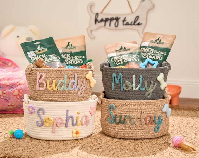 Personalized Pet Basket | Custom Dog or Cat Basket | Pet Storage Basket | Customized Pet Gift | Pet Accessories | Dog Toy Basket