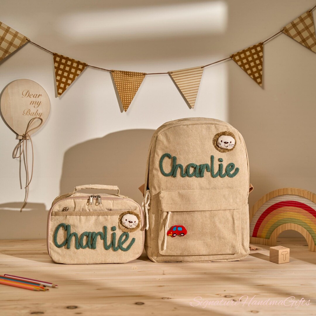 Personalized Kids Backpack & Lunchbox Set | Custom Name Embroidery ...