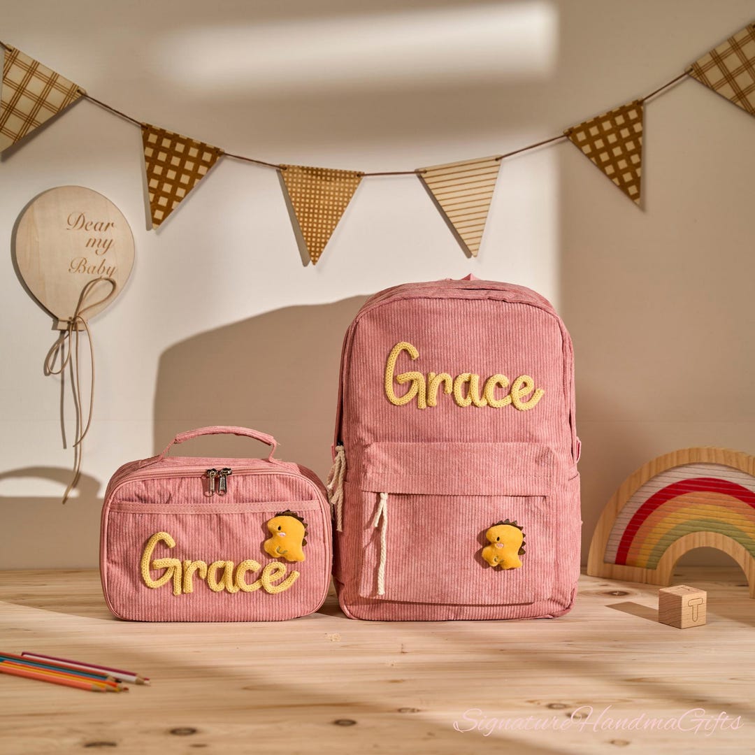Personalized Kids Backpack & Lunchbox Set | Custom Name Embroidery ...