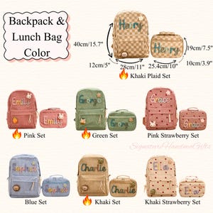 Personalized Kids Backpack & Lunchbox Set | Custom Embroidered Names ...