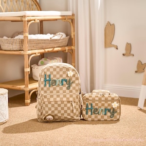 Personalized Kids Backpack & Lunchbox Set | Custom Embroidered Names | Adorable Animal Charms | Back to School Gifts