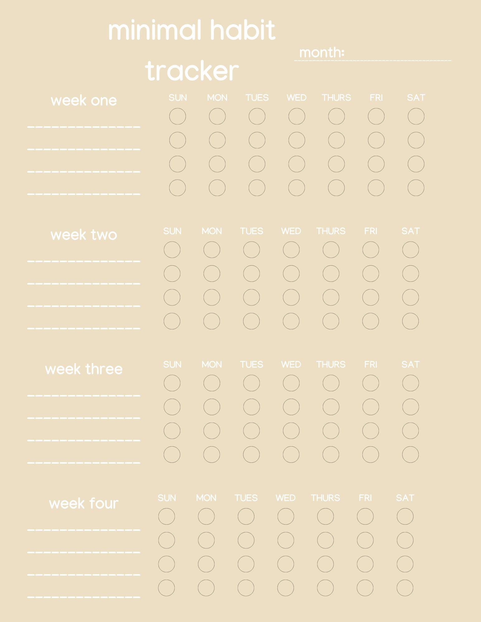 PRINTABLE Digital Daily Habit Tracker Downloadable PDF - Orange - Etsy