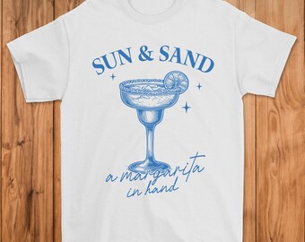 Camisa gráfica com vibe de verão | Camisa de praia | Camisa de verão com sol e sal