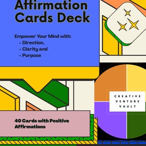Minimalist affirmation cards PDF Small business wellness bundle Pocket affirmation cards download Positive self-talk deck printable