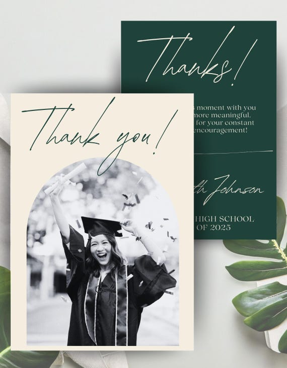 Graduation Thank You Card Canva Template, High School Canva Card, Graduation  Card, Thank You Card - Etsy New Zealand