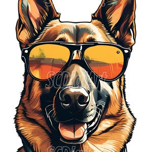 German Shepherd || PNG || Dog, Funny Dog, Cartoon Art, Digital Art, Printable Arts, Wall Art, Clip Art, Digital Download, PNG