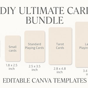Lot de modèles de cartes DIY ultimes | Modèles Canva modifiables pour tarot, Oracle, cartes mémoire et plus