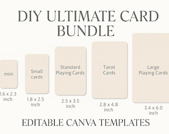 Ultimatives Kartenvorlagen-Bundle | Bearbeitbare Canva-Vorlagen für Tarot, Orakel, Karteikarten & mehr