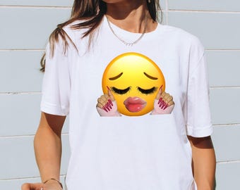 Baddie Emoji T-Shirt | Nail Art, Retro Y2K Graphic Tee