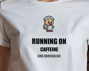 Nurse Caffeine Shirt Funny Nursing Gift for RN Cute Animal Tee Y2K Meme Humor Healthcare Worker Coffee Lover Graphic Tee