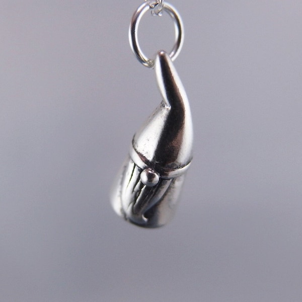 Collier Silver Gnome - Charme Gnome en argent sterling sur une chaîne de câble en argent sterling délicate ou un charme uniquement