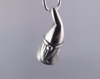 Silver Gnome Necklace - Sterling Silver Gnome Charm on a Delicate Sterling Silver Cable Chain or Charm Only