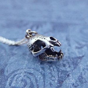 Silver Bat Skull Necklace - Sterling Silver Bat Skull Charm on a Delicate Sterling Silver Cable Chain or Charm Only