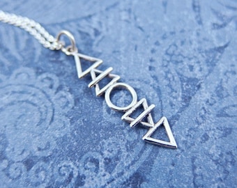 Silver Stacked Four Elements Necklace - Sterling Silver Stacked Four Elements Charm on a Delicate Sterling Silver Cable Chain or Charm Only