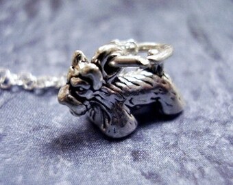 Tiny Scotty Necklace - Sterling Silver Scottish Terrier Dog Charm on a Delicate Sterling Silver Cable Chain or Charm Only