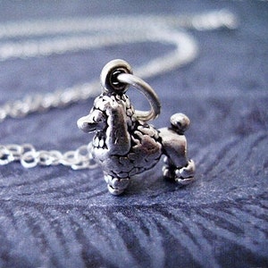 Tiny Poodle Necklace - Sterling Silver Poodle Charm on a Delicate Sterling Silver Cable Chain or Charm Only