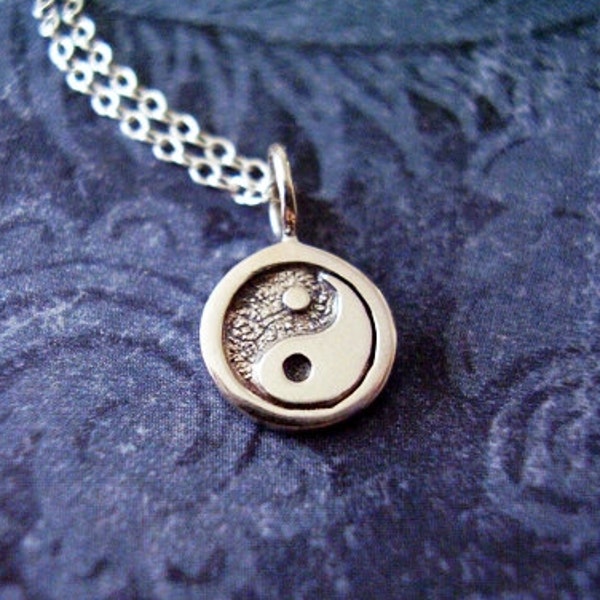 Tiny Yin and Yang Necklace - Sterling Silver Yin and Yang Charm on a Delicate Sterling Silver Cable Chain or Charm Only