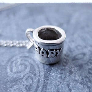 Silver Baby Cup Necklace - Sterling Silver Baby Cup Charm on a Delicate Sterling Silver Cable Chain or Charm Only