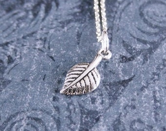 Tiny Aspen Leaf Necklace - Sterling Silver Aspen Leaf Charm on a Delicate Sterling Silver Cable Chain or Charm Only