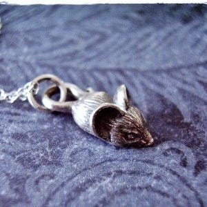 Tiny Mouse Necklace - Sterling Silver Mouse Charm on a Delicate Sterling Silver Cable Chain or Charm Only