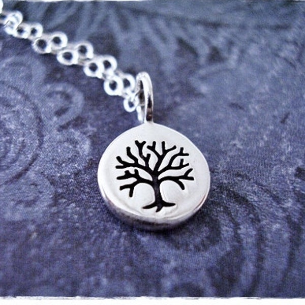 Tiny Rowan Tree Necklace - Sterling Silver Rowan Tree Charm on a Delicate Sterling Silver Cable Chain or Charm Only