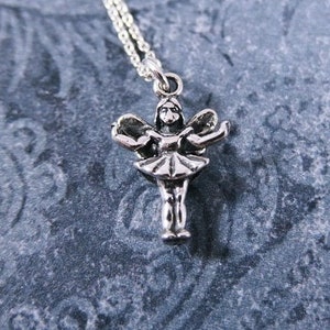 Tiny Fairy Necklace - Tiny Sterling Silver Fairy Charm on a Delicate Sterling Silver Cable Chain or Charm Only