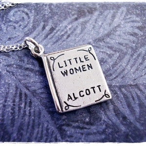 Little Women Book Necklace - Sterling Silver Little Women Book Charm on a Delicate Sterling Silver Cable Chain or Charm Only