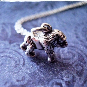 Tiny Gorilla Necklace - Tiny Sterling Silver Gorilla Charm on a Delicate Sterling Silver Cable Chain or Charm Only