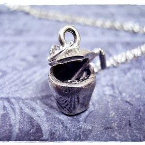 Silver Coconut Water Necklace - Antique Pewter Coconut Water Charm on a Delicate Silver Plated Cable Chain or Charm Only